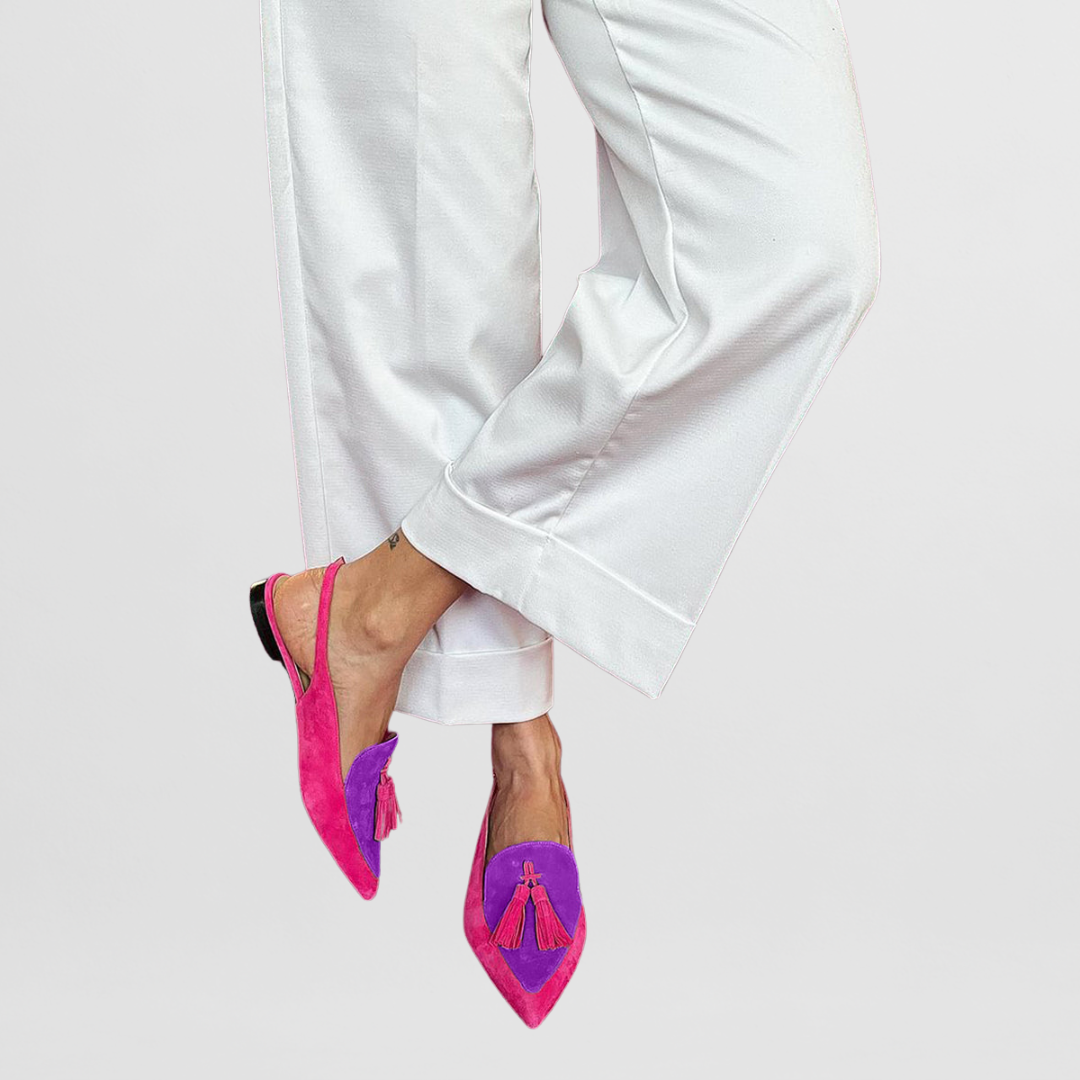 Mocasines slingback de mujer con punta fina y borlas – NELE