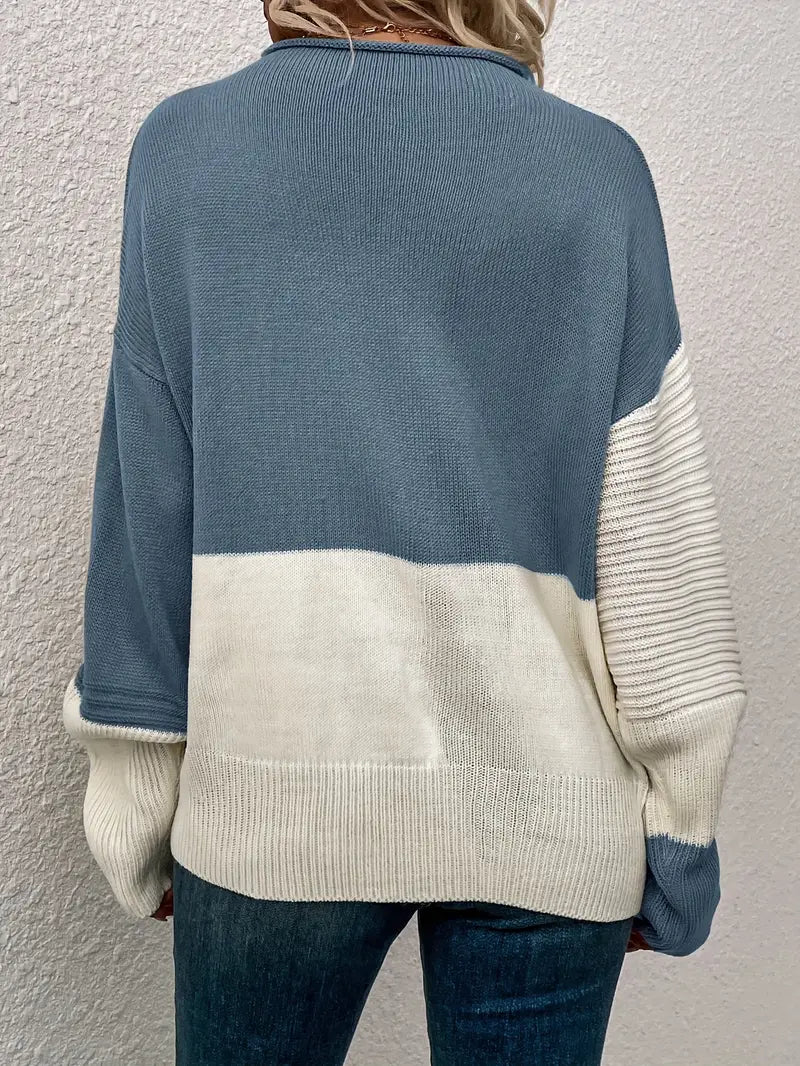 LIV - Suéter de punto con diseño de bloques de color para mujer