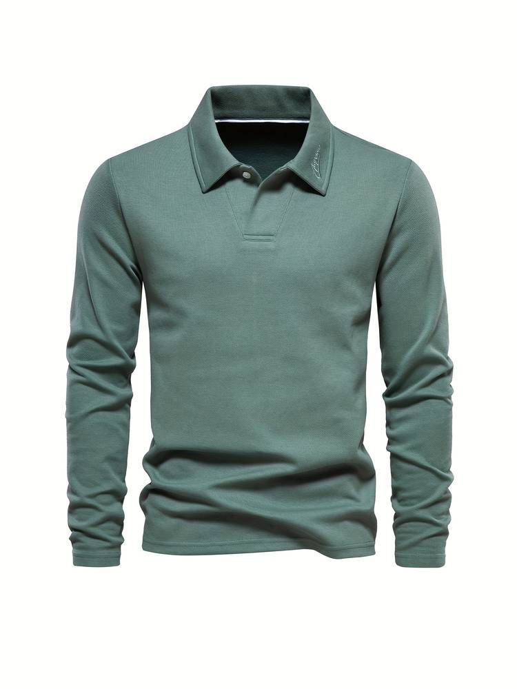 RAMÓN - Polo de manga larga con cuello clásico para hombre
