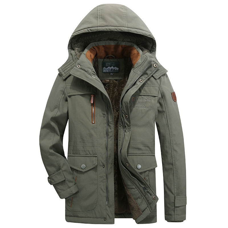ESBEN - Abrigo de invierno resistente a la intemperie con capucha para hombre