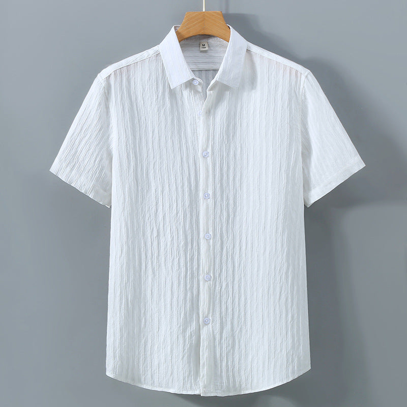 Camisa de hombre transpirable con textura y cierre oculto – JAMES