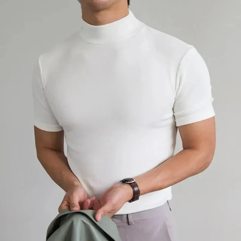 Camiseta de hombre transpirable con cuello alto y corte ajustado – MILO