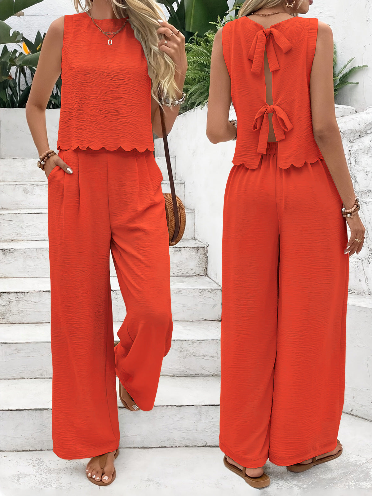 Conjunto veraniego de dos piezas con top y pantalón corto – NOÉLA