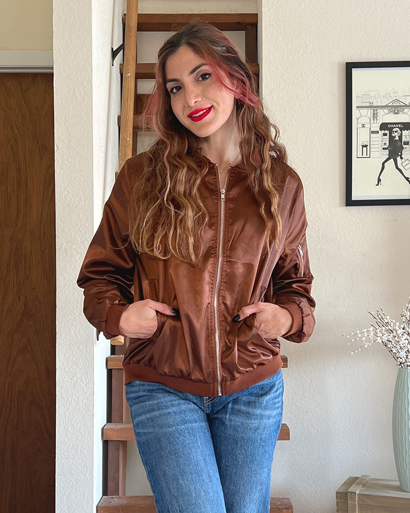 Cazadora bomber de mujer transpirable con corte relajado – TIZIANA