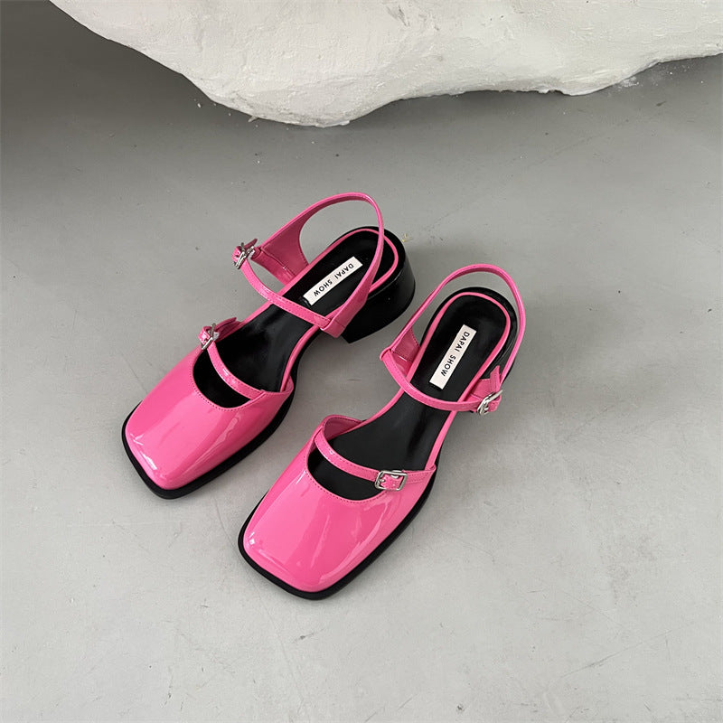 Claran - Sandalias Mary Jane con Tacón Grueso de Hebillas para Mujer