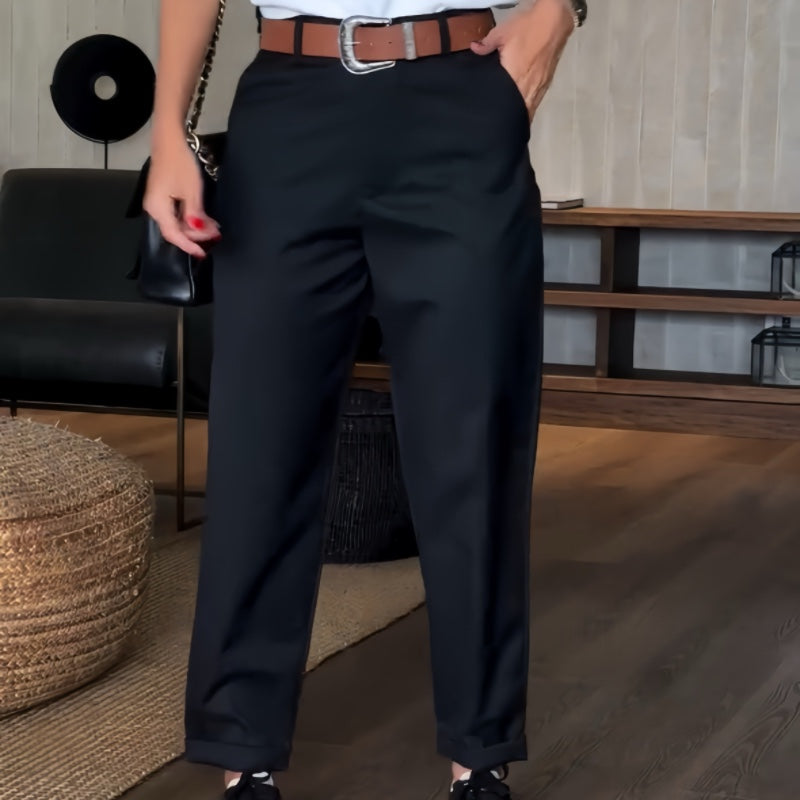 Pantalón de vestir con cintura alta y corte recto – MELVINA