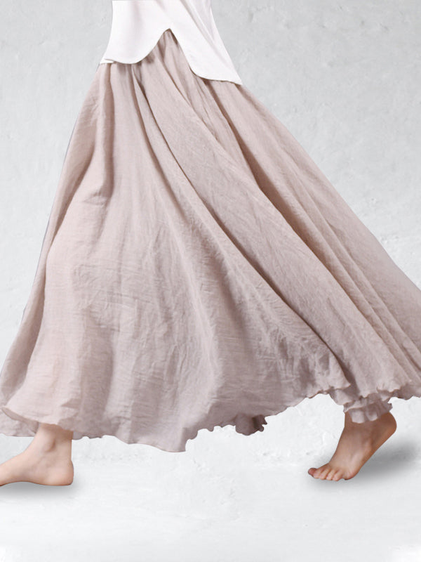 Falda larga de lino ligera y fluida para mujer – CALA LINEN FLOW