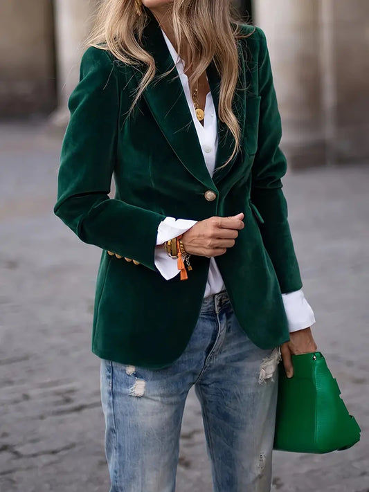 Blazer de lujo en terciopelo para mujer – DEVIKA