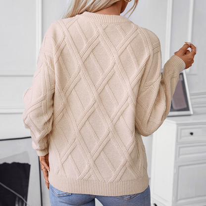 LIA - Jersey de punto trenzado para mujer