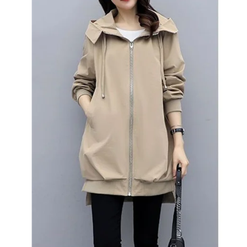 FLORINA - Trench coat ligero con cremallera y corte relajado para mujer