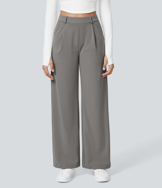 Pantalón de talle alto y pierna ancha para mujer – OLEA WIDE FIT