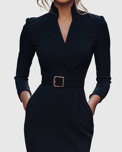 Claribel – Vestido negro refinado de fiesta para mujer