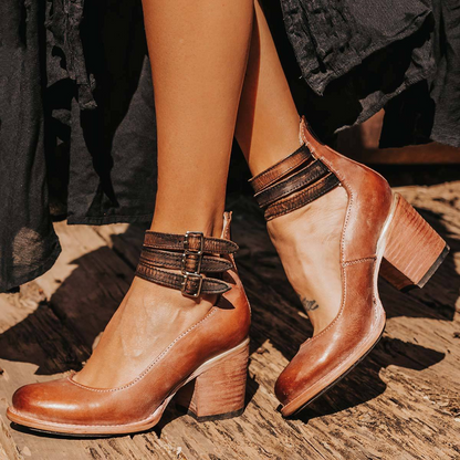 Botines vintage con tacón cubano para mujer – DESTARA