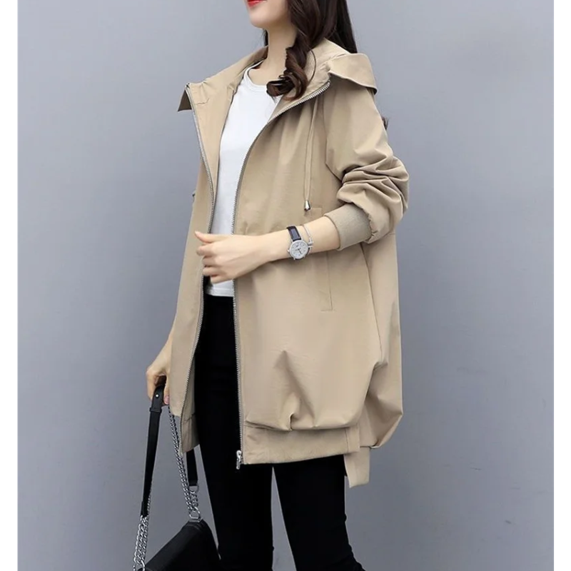 FLORINA - Trench coat ligero con cremallera y corte relajado para mujer