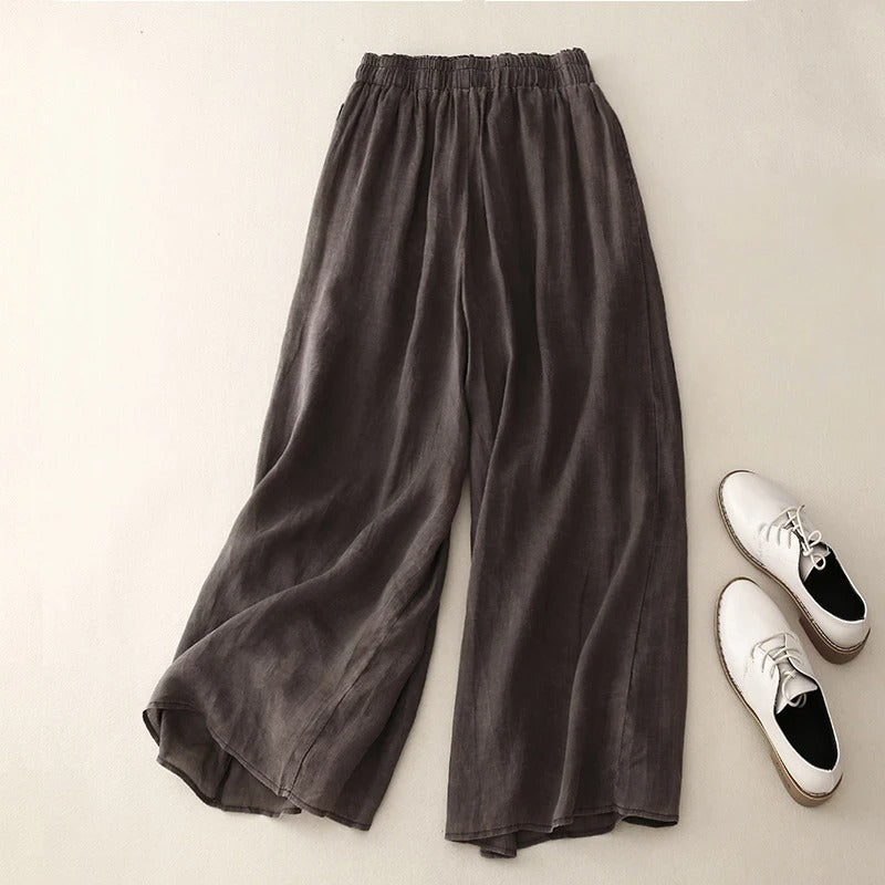 Pantalón ancho de mujer con cintura alta y diseño elegante – ASSUNTA