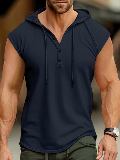 Camisa sin mangas con capucha y tejido transpirable para hombres en entrenamiento – ACTON