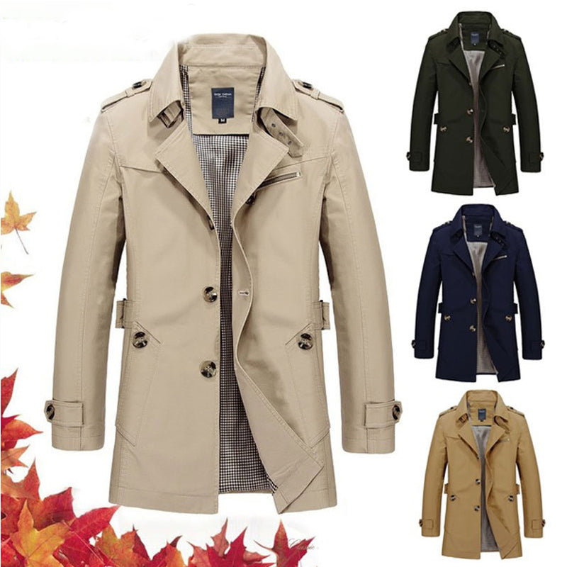 MARIE - Trench coat clásico con doble fila de botones para mujer