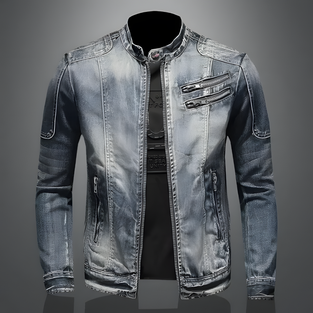 CAMILO - Chaqueta vaquera para hombre con detalles de cremallera