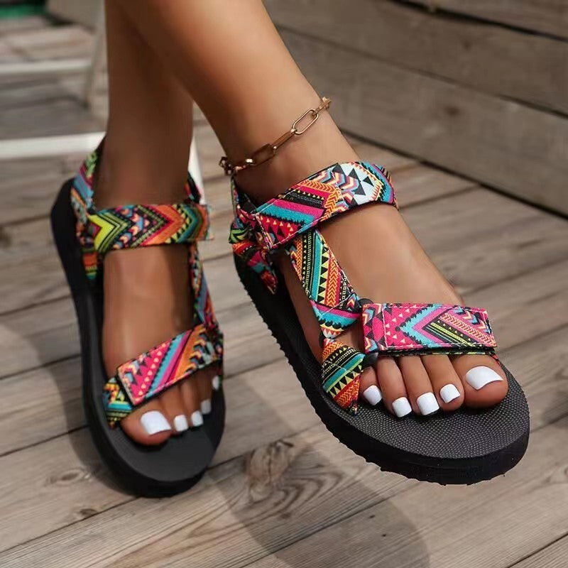 Lima - Sandalias de Playa de Estilo Étnico Cómodas de Verano para Mujer