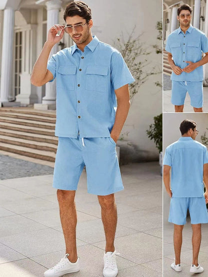 Conjunto veraniego de camiseta y pantalón corto para hombre – ARDEN COAST