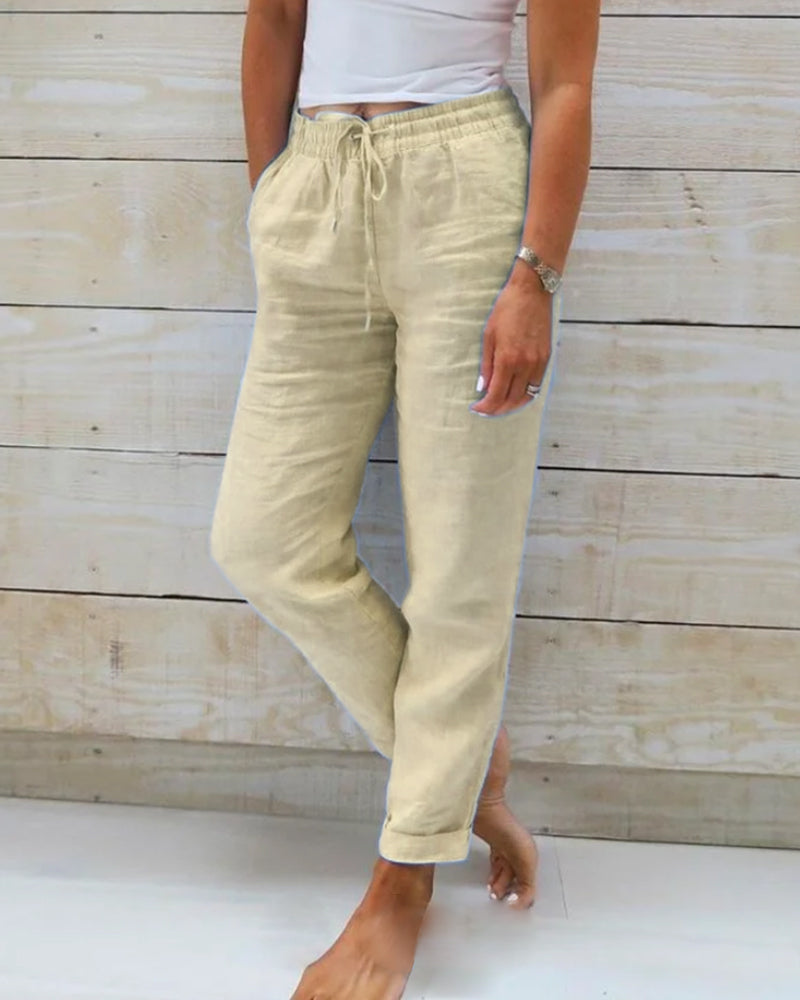 Pantalón veraniego con cintura elástica y tejido ligero – MIRIANA