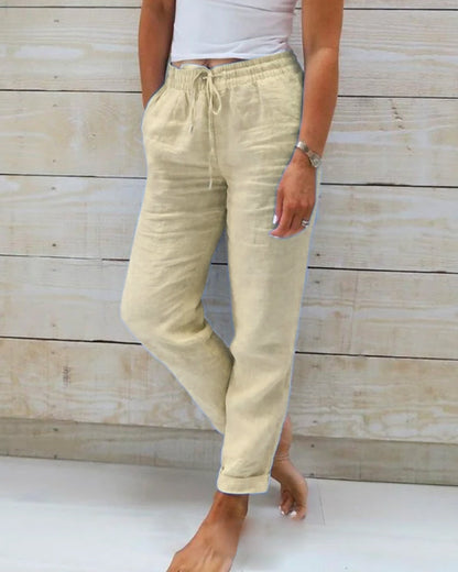 Pantalón veraniego con cintura elástica y tejido ligero – MIRIANA