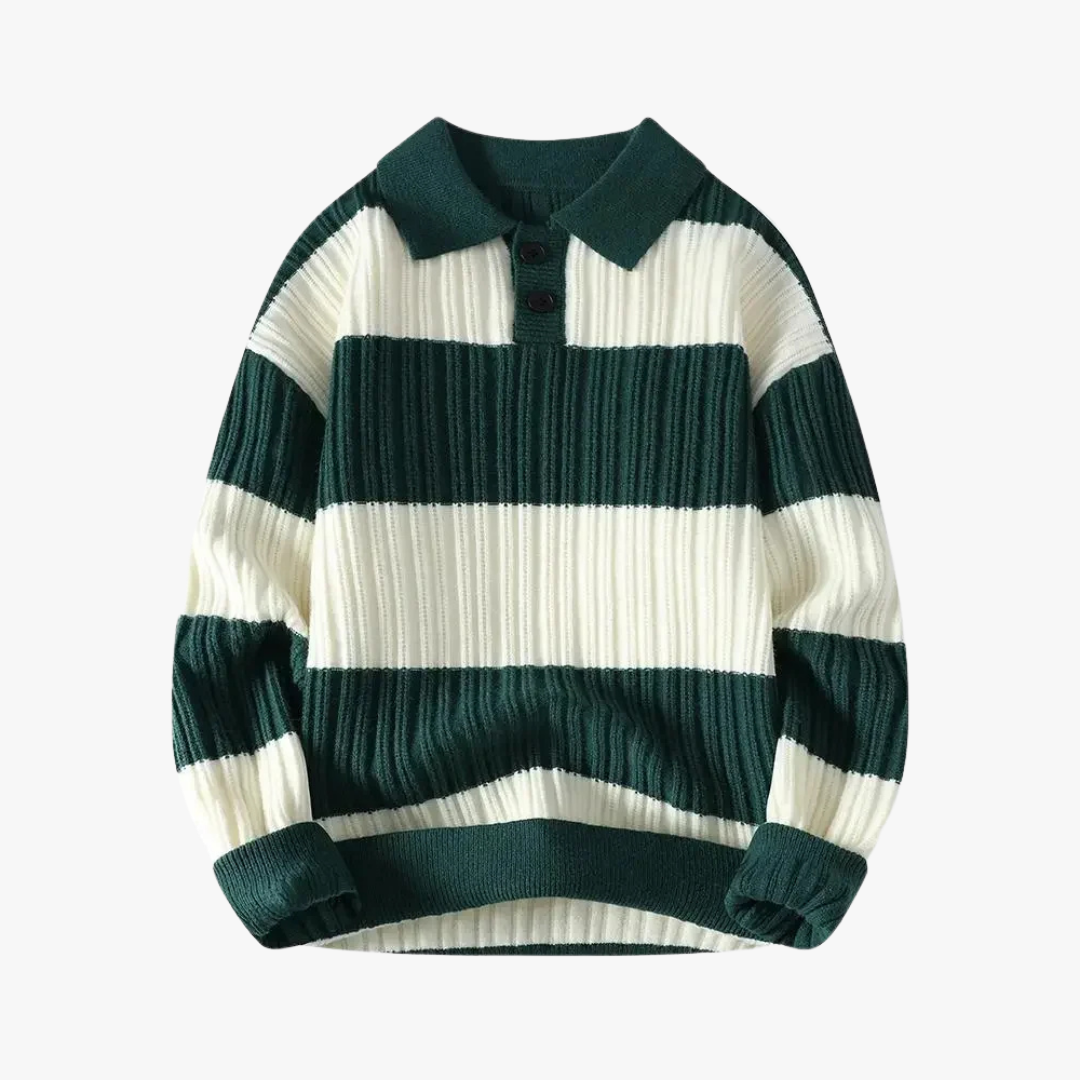 Polo de punto a rayas para hombre con ajuste – ZORAN