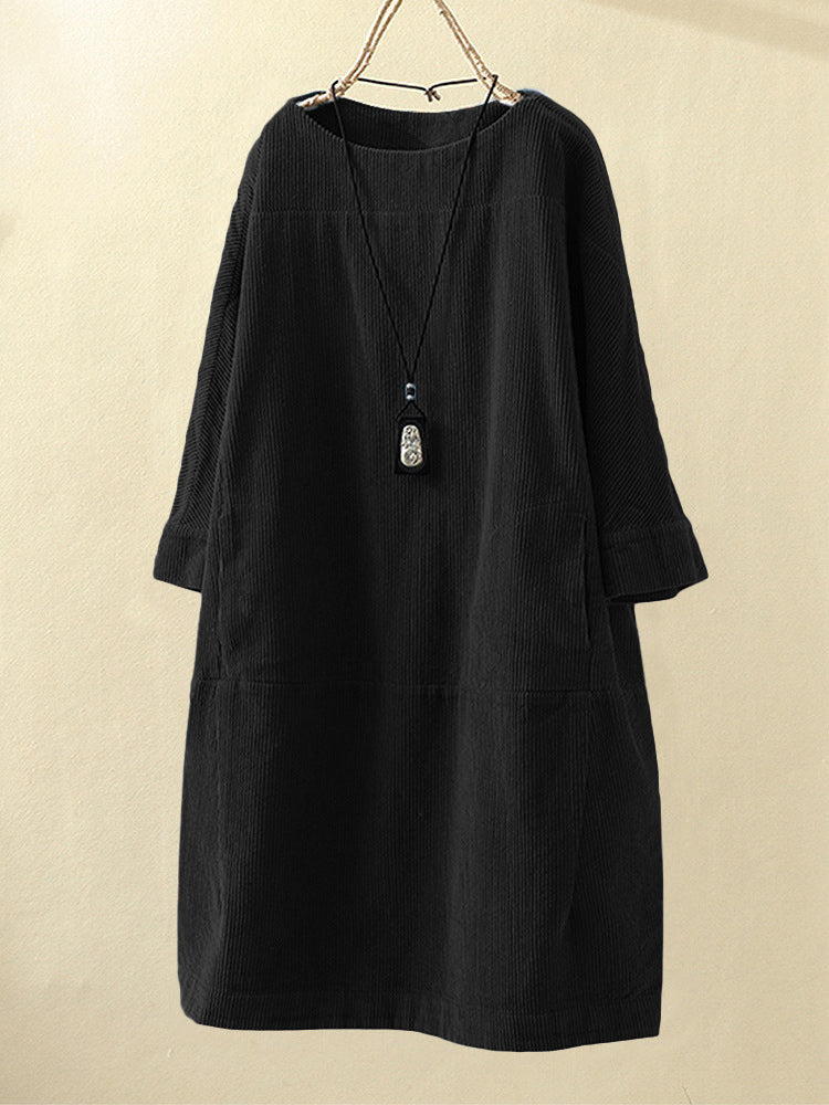Vestido midi elegante de Tencel con corte favorecedor – VIENNA