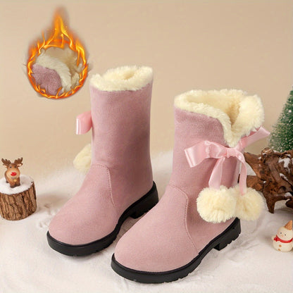 ALBA - Botas de nieve de felpa cálida con suela antideslizante para niñas