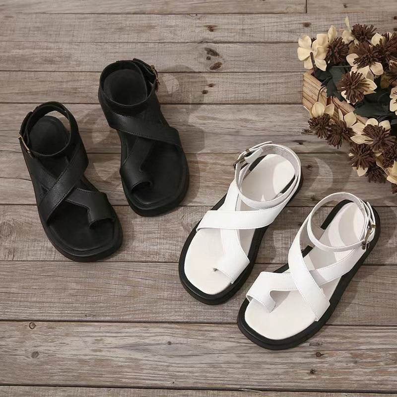 Sandalias con plataforma y cierre cruzado para mujer – CLÉA