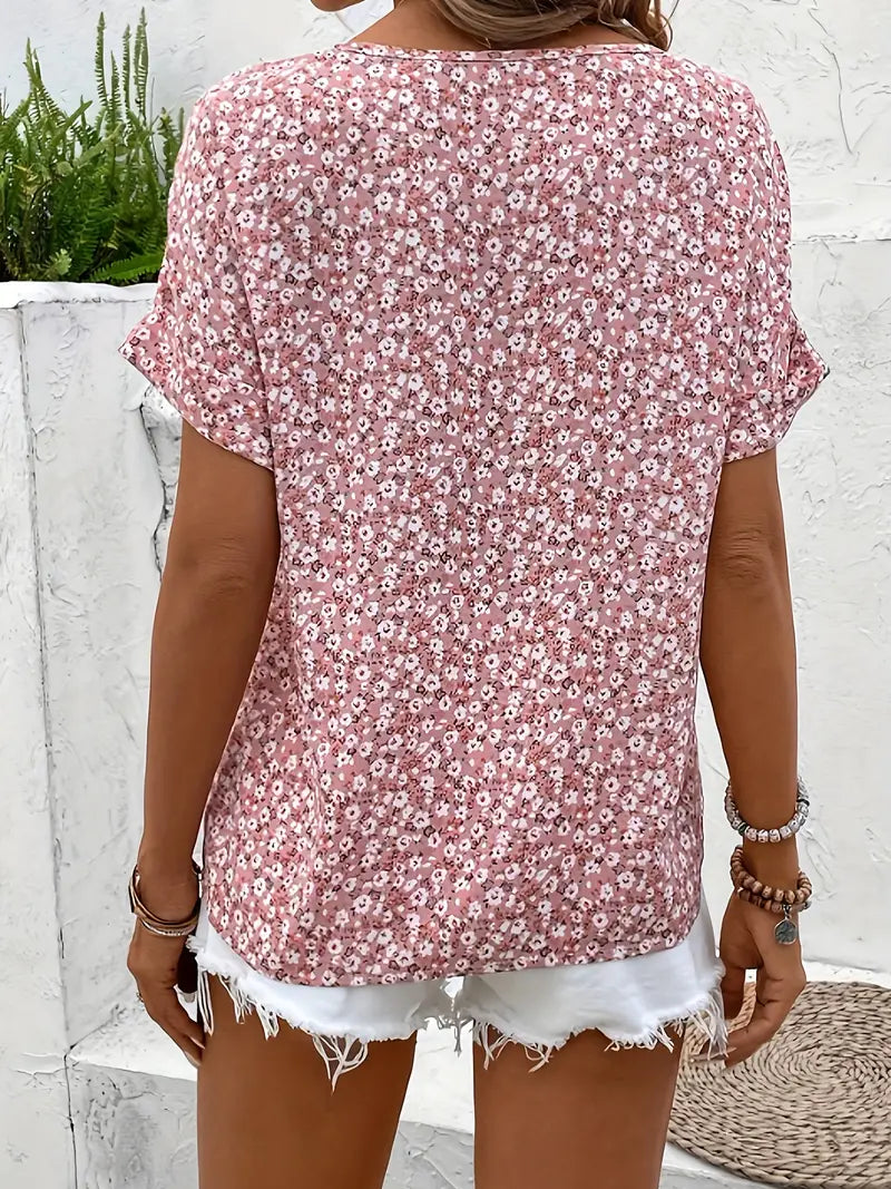 Top de Dama con Estampado Floral y Cierre de Botones – BIBIANA