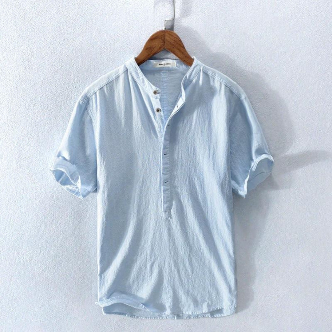 Camisa de manga corta para hombre con botones frontales – LUKE