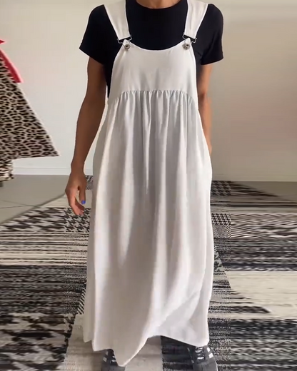 Vestido de jardín ligero y fluido para dama con detalles modernos y elegantes – ALTHEA LUMINA