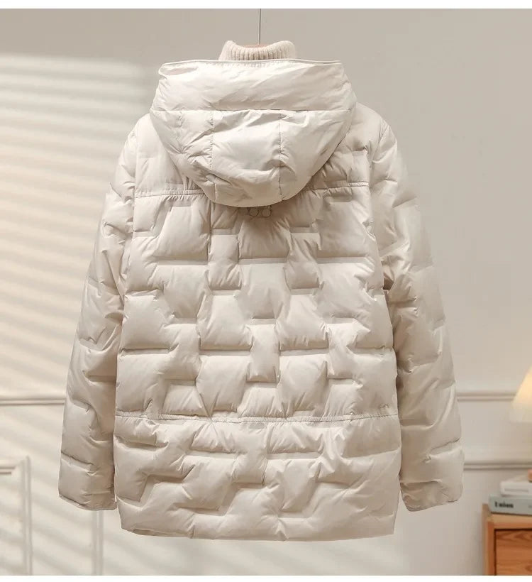 Abrigo de invierno acolchado con capucha para mujer – NOARA