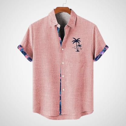 Camiseta de hombre con mangas cortas y detalles de cuadros – KHALID