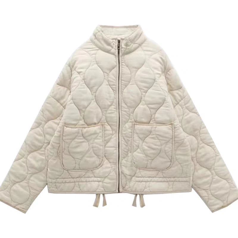 MIREILLE - Elegante abrigo de invierno acolchado con diseño de diamante para mujeres
