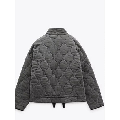 MIREILLE - Elegante abrigo de invierno acolchado con diseño de diamante para mujeres