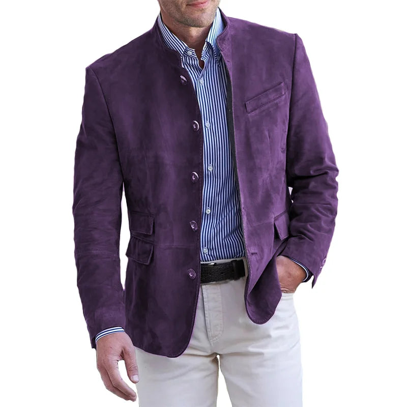 Americana de hombre con cuello alto y cierre de botones – GERHARDO