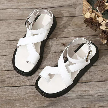 Sandalias con plataforma y cierre cruzado para mujer – CLÉA