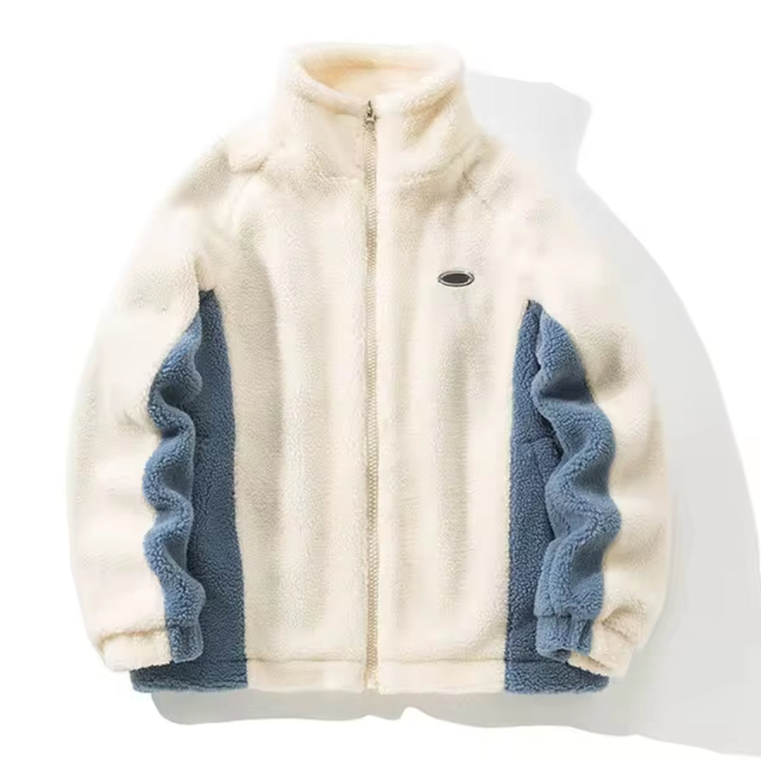 REVARN – Chaqueta de hombre estilo vintage en tejido polar cálido