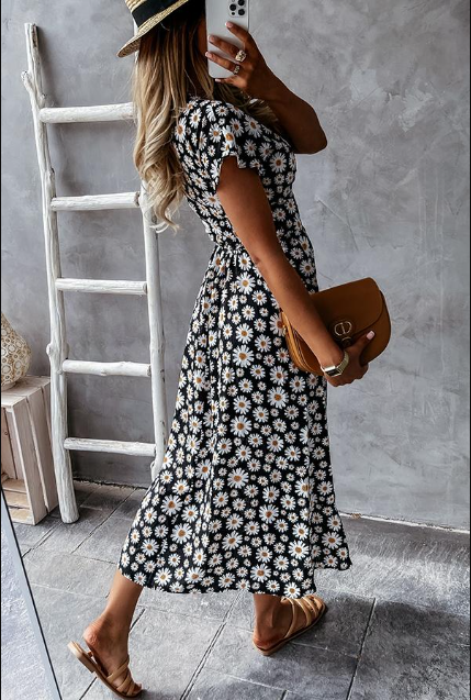 Vestido de verano para mujer con escote en V – NATIVIDAD