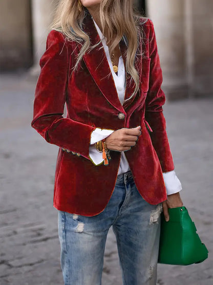 Blazer de lujo en terciopelo para mujer – DEVIKA