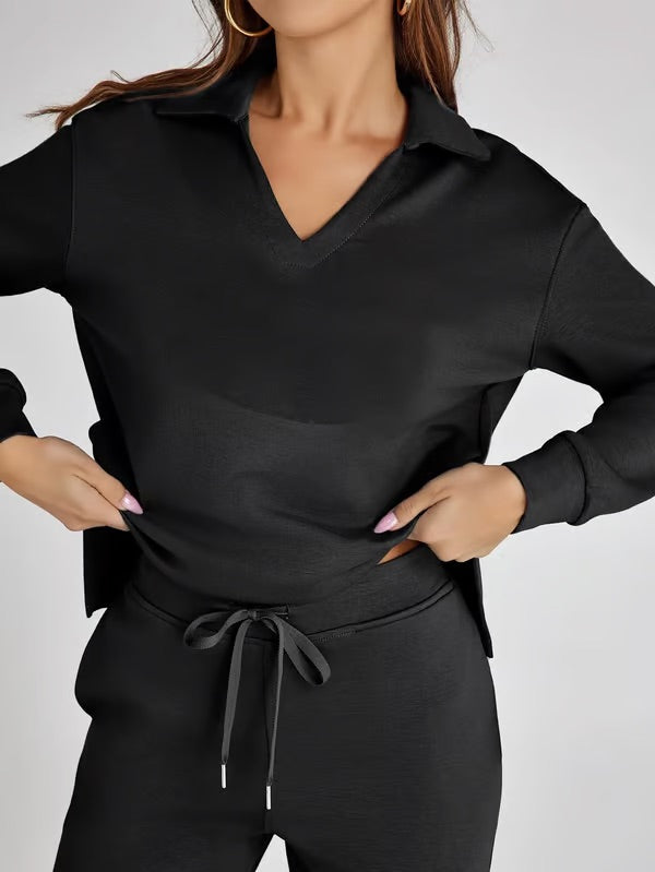 Conjunto lounge de dos piezas para mujer con tacto suave y estilo relajado – LYANA