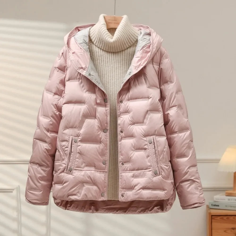 Abrigo de invierno acolchado con capucha para mujer – NOARA