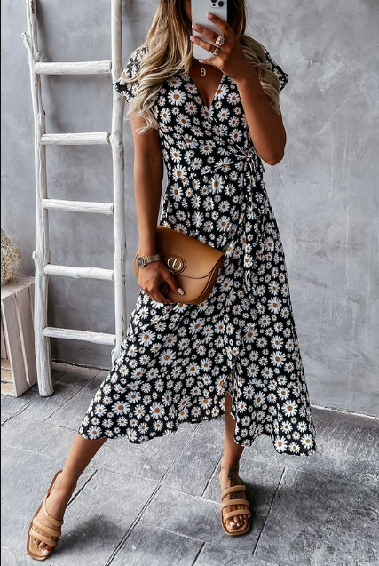 Vestido de verano para mujer con escote en V – NATIVIDAD