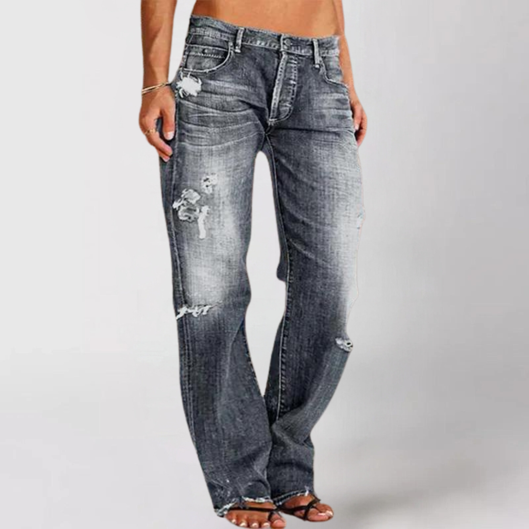 Pantalones vaqueros anchos de talle bajo y estilo relajado – AVA DENIM