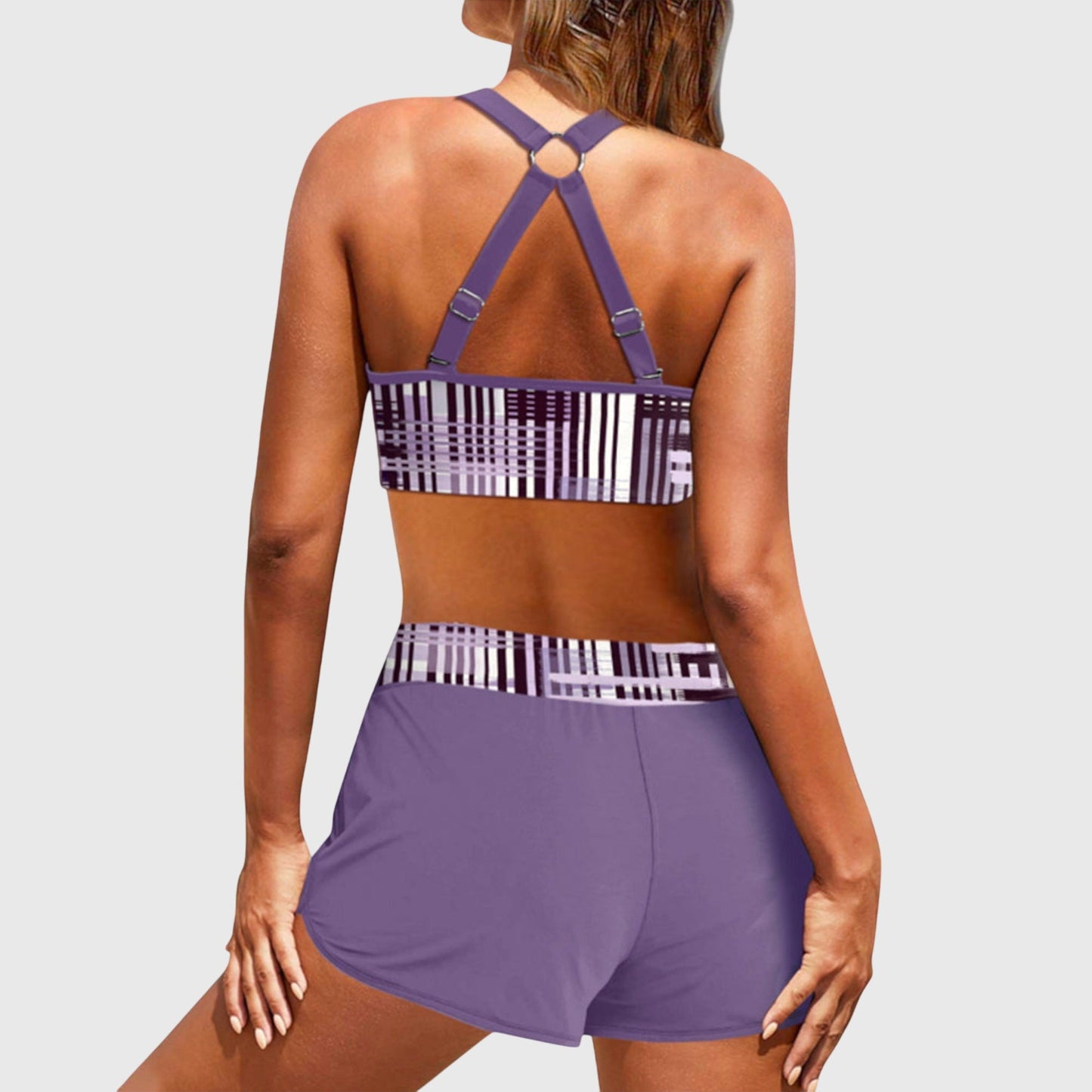 Samantha – Bikini de dos piezas de rayas para mujer