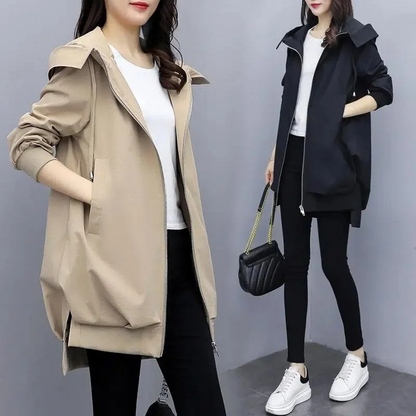 FLORINA - Trench coat ligero con cremallera y corte relajado para mujer