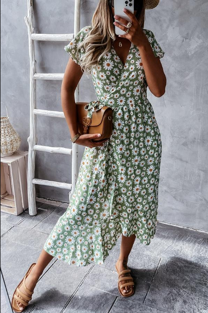 Vestido de verano para mujer con escote en V – NATIVIDAD