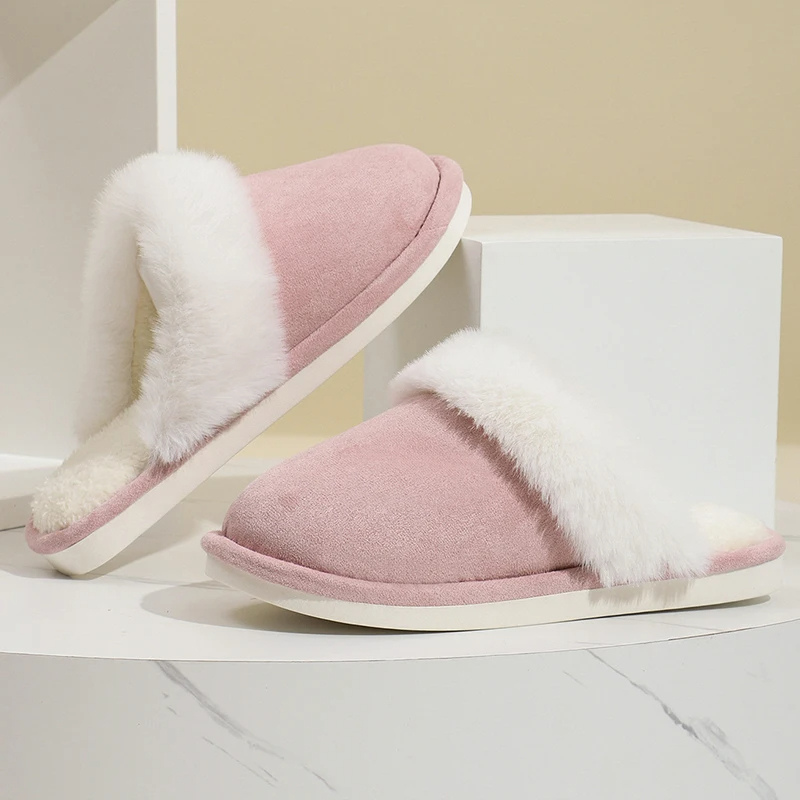 VALEY - Zapatillas de casa para mujer con punta redonda y forro de piel sintética
